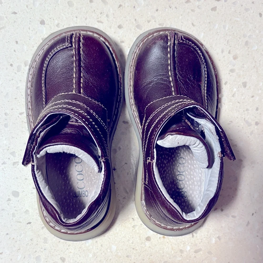 Brown Kids All Leather Shoes
